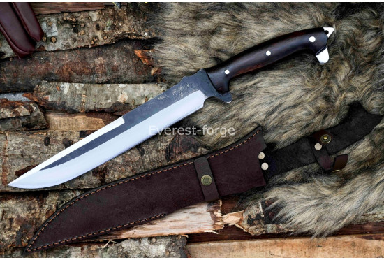 Predator Movie Knife — Hand-Forged Tactical Fighter with Black Blade