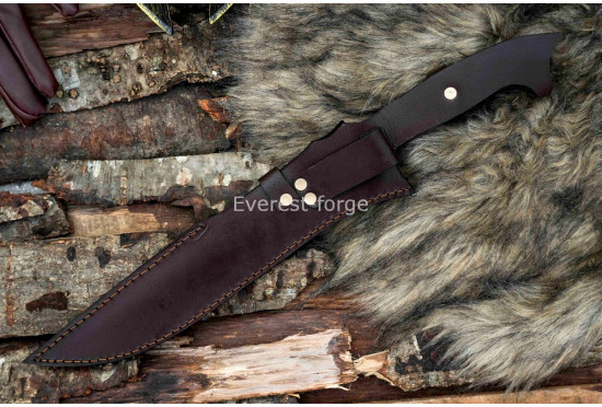 Predator Movie Knife — Hand-Forged Tactical Fighter with Black Blade