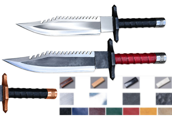 Hand-Forged Rambo Part II-Inspired Bowie, Configurable Build