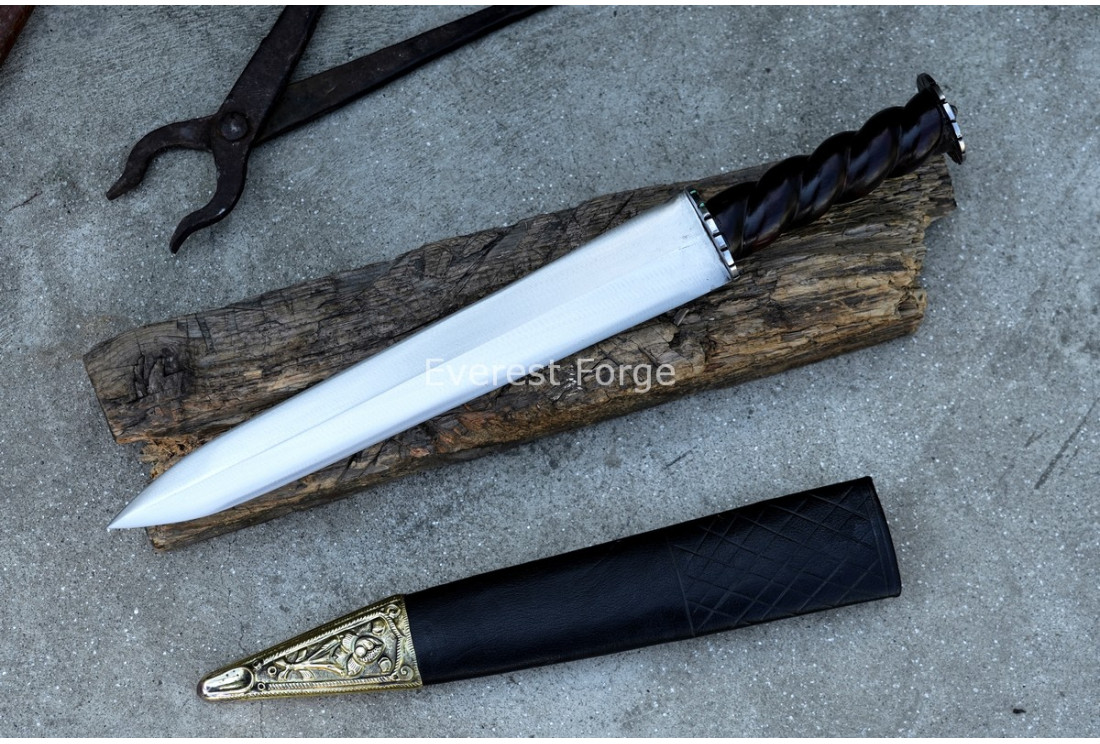 Rondel dagger hand-forged medieval knight sidearm — Everest Forge Nepal