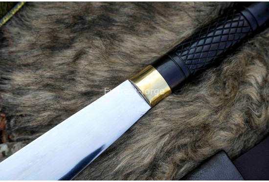 Seax Dagger – 19-Inch Hand-Forged Anglo-Saxon Long Dagger with Broad Carbon-Steel Blade & Brass Fittings