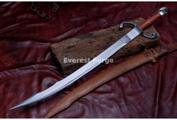 Hand-Forged Scimitar Sword – Full-Tang 5160 Curved Satin Blade