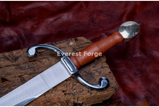 Hand-Forged Scimitar Sword – Full-Tang 5160 Curved Satin Blade
