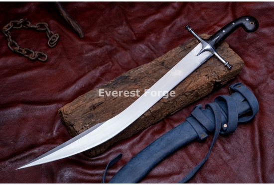 Hand-Forged Fantasy Scimitar – Full-Tang 5160 Curved Blade with Star Guard