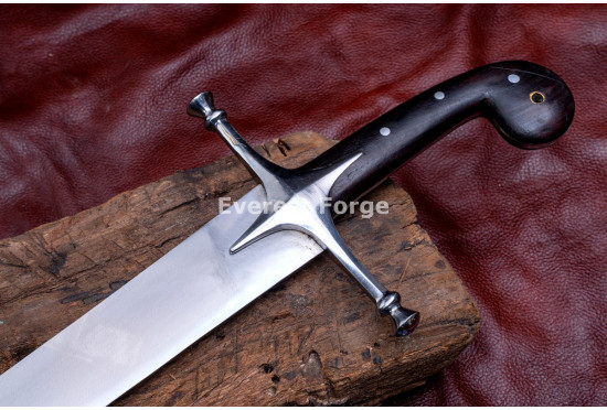 Hand-Forged Fantasy Scimitar – Full-Tang 5160 Curved Blade with Star Guard