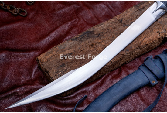 Hand-Forged Fantasy Scimitar – Full-Tang 5160 Curved Blade with Star Guard