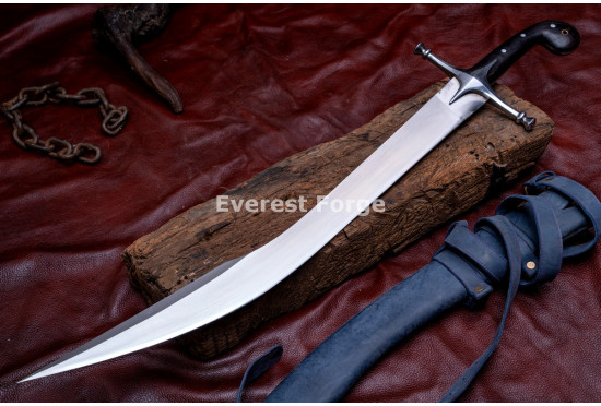 Hand-Forged Fantasy Scimitar – Full-Tang 5160 Curved Blade with Star Guard