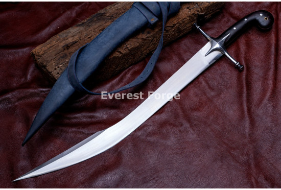 Hand-Forged Fantasy Scimitar – Full-Tang 5160 Curved Blade with Star Guard