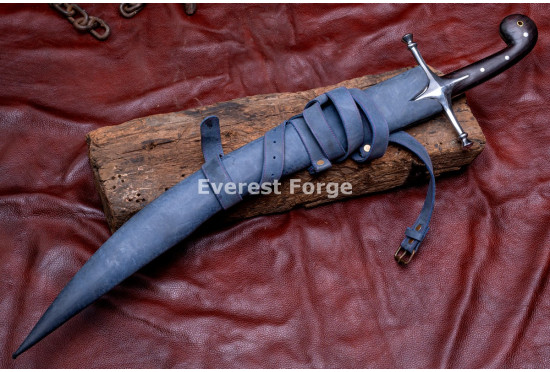 Hand-Forged Fantasy Scimitar – Full-Tang 5160 Curved Blade with Star Guard
