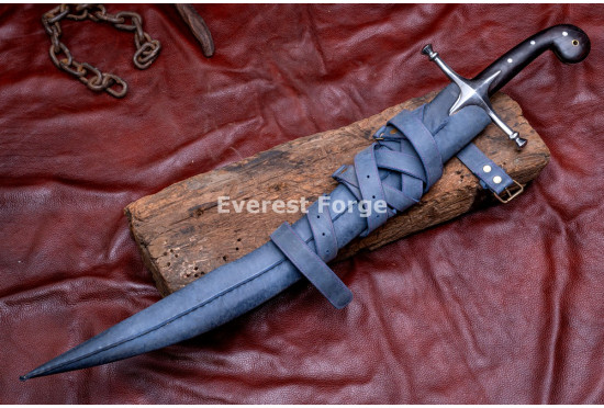 Hand-Forged Fantasy Scimitar – Full-Tang 5160 Curved Blade with Star Guard