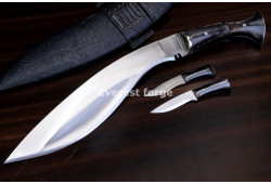 Hand-Forged Kukri Set, Wide Bevel Blade