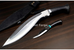Hand-Forged Kukri, Stacked Leather Grip