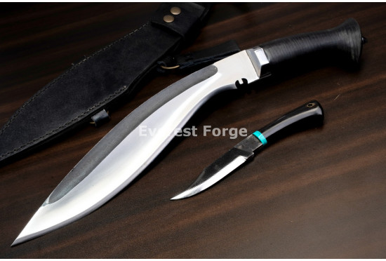 Hand-Forged Kukri, Stacked Leather Grip