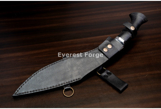 Hand-Forged Kukri, Stacked Leather Grip