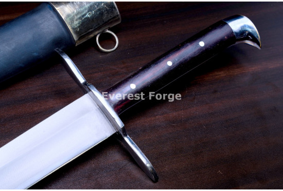 Hand-Forged German Messer Sword, Hooked Pommel
