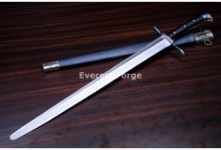 Hand-Forged German Messer Sword, Hooked Pommel