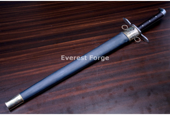 Hand-Forged German Messer Sword, Hooked Pommel