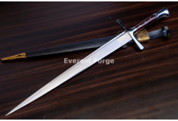 Hand-Forged Langes Messer Sword, Hat Pommel