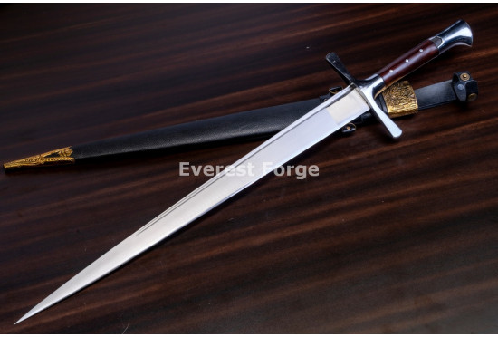 Hand-Forged Langes Messer Sword, Hat Pommel