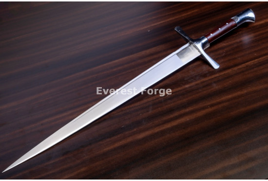 Hand-Forged Langes Messer Sword, Hat Pommel