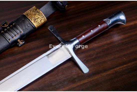 Hand-Forged Langes Messer Sword, Hat Pommel