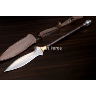 Hand-Forged Hunting Spear, Brass Ferrule