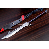 Hand-Forged Fantasy Glaive, Barbed Blade