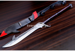 Hand-Forged Fantasy Glaive, Barbed Blade