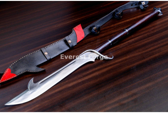 Hand-Forged Fantasy Glaive, Barbed Blade