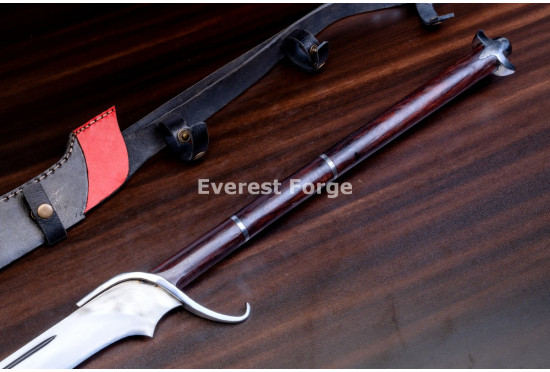 Hand-Forged Fantasy Glaive, Barbed Blade