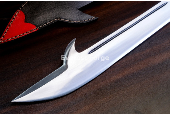 Hand-Forged Fantasy Glaive, Barbed Blade