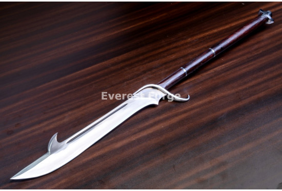 Hand-Forged Fantasy Glaive, Barbed Blade