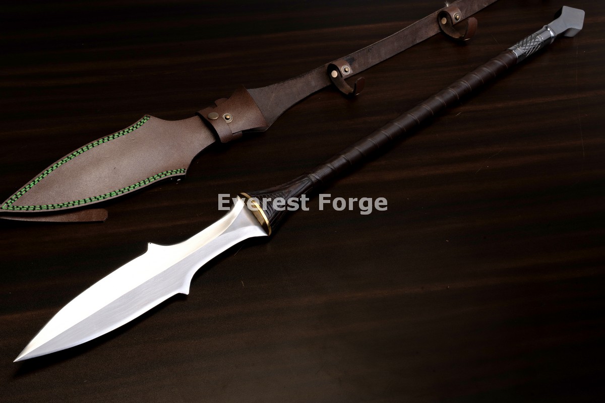 Drawn Blade Armamentsレア Hand-Forged Fantasy Leaf-Blade Spear | Everest Forge
