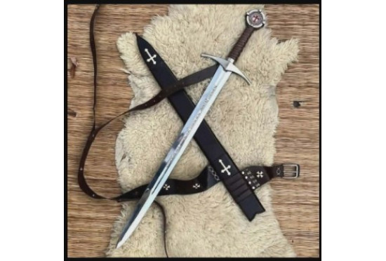 Custom Templar-Inspired Longsword with Engraved Blade & Guard