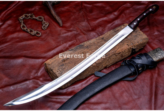 Hand-Forged Cossack Shashka Sword, Riveted Rosewood Hilt