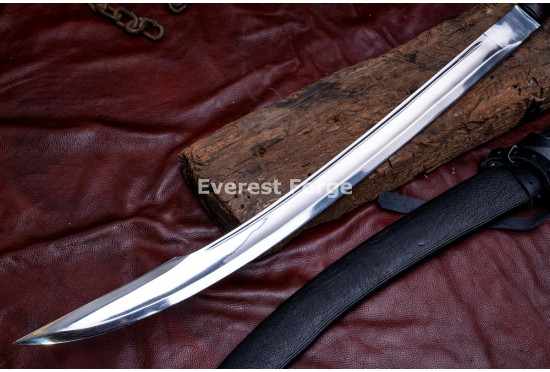 Hand-Forged Cossack Shashka Sword, Riveted Rosewood Hilt