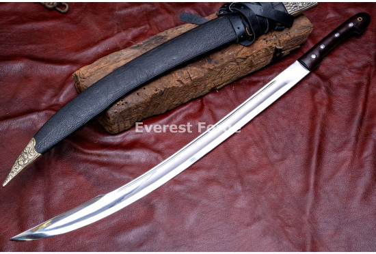 Hand-Forged Cossack Shashka Sword, Riveted Rosewood Hilt