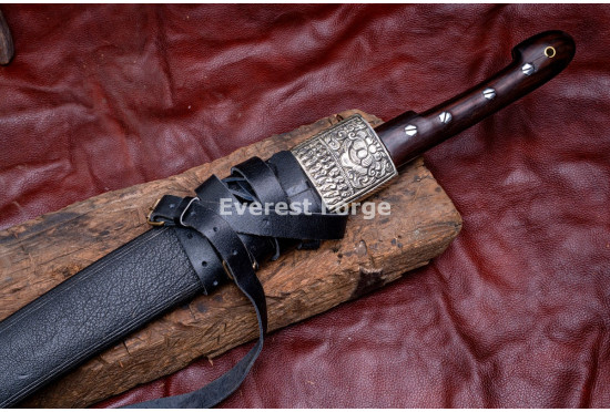 Hand-Forged Cossack Shashka Sword, Riveted Rosewood Hilt