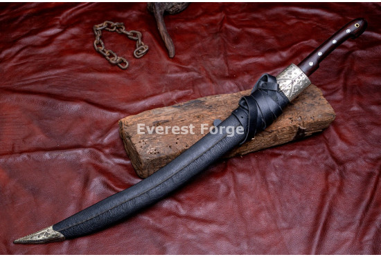 Hand-Forged Cossack Shashka Sword, Riveted Rosewood Hilt