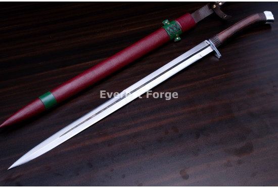 Hand-Forged Long Messer Sword, Fullered Blade