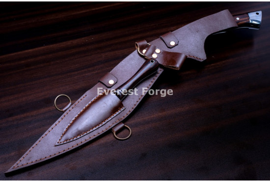 Hand-Forged Kukri Knife, Tiger Etched Blade
