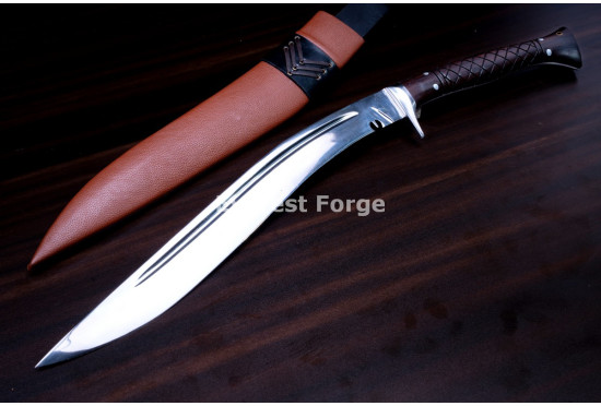 Hand-Forged Fantasy Kukri Knife, Single Fuller Blade