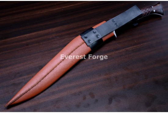 Hand-Forged Fantasy Kukri Knife, Single Fuller Blade