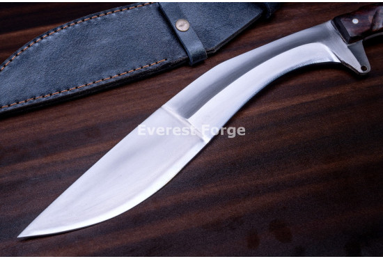 Hand-Forged Bushcraft Kukri Knife, Rosewood Handle