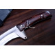 Hand-Forged Bushcraft Kukri Knife, Rosewood Handle