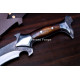 Hand-Forged Battle Kukri Knife, Blackened Blade