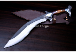 Hand-Forged Battle Kukri Knife, Blackened Blade