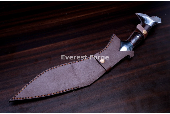 Hand-Forged Battle Kukri Knife, Blackened Blade