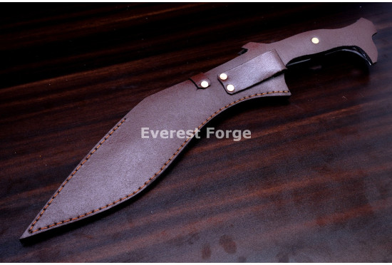 Hand-Forged Battle Kukri Knife, Blackened Blade