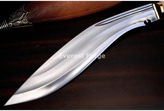 Hand-Forged Bhojpure Kukri Knife, Bone and Horn Handle